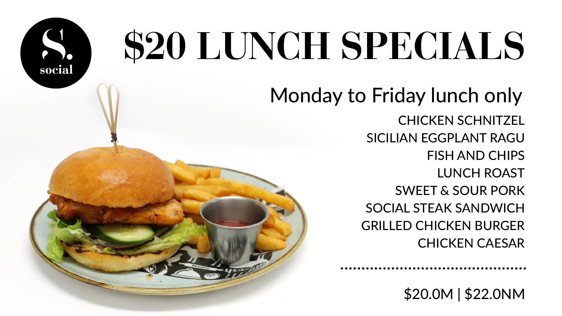 $20 lunch specials @ SS&A Albury!