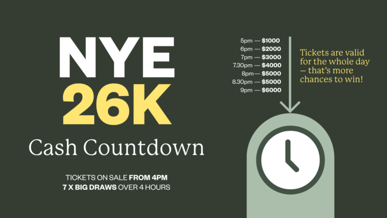 NYE cash raffle at SS&A Albury.