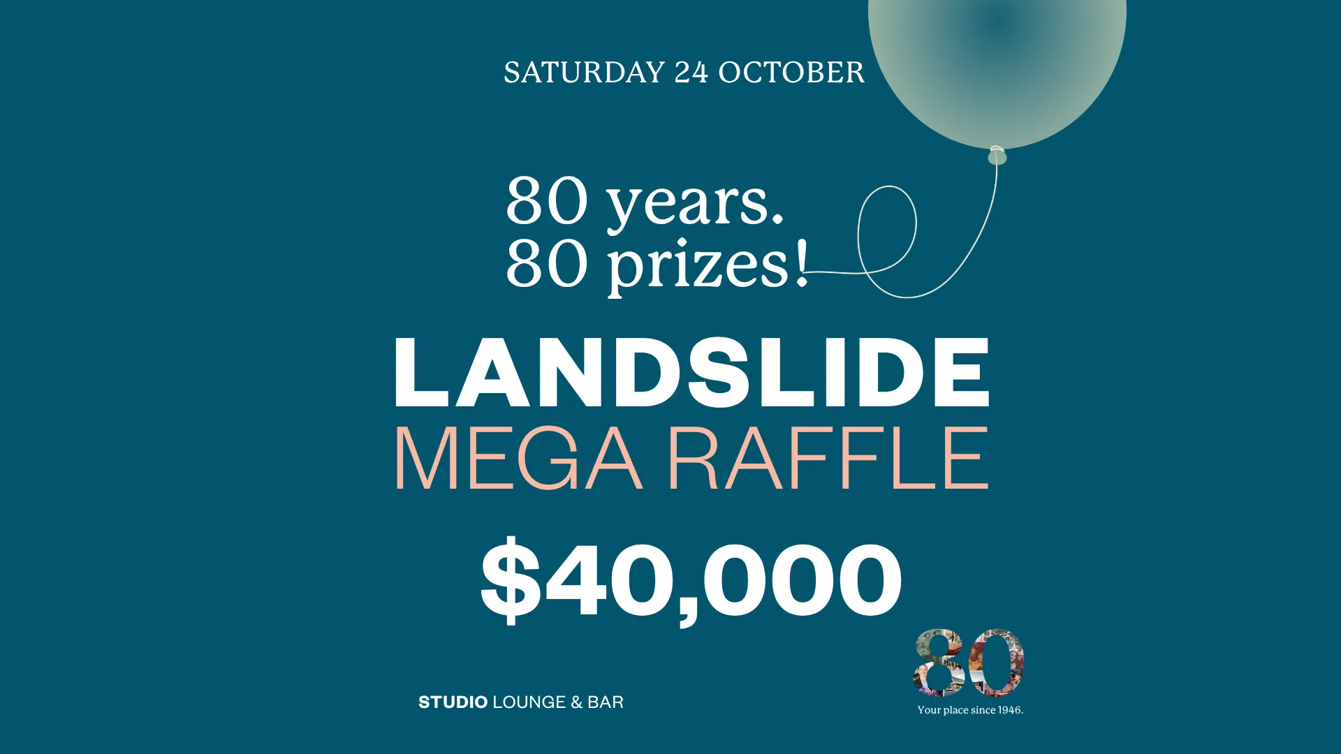 80 years, 80 prizes! Landslide Mega Raffle