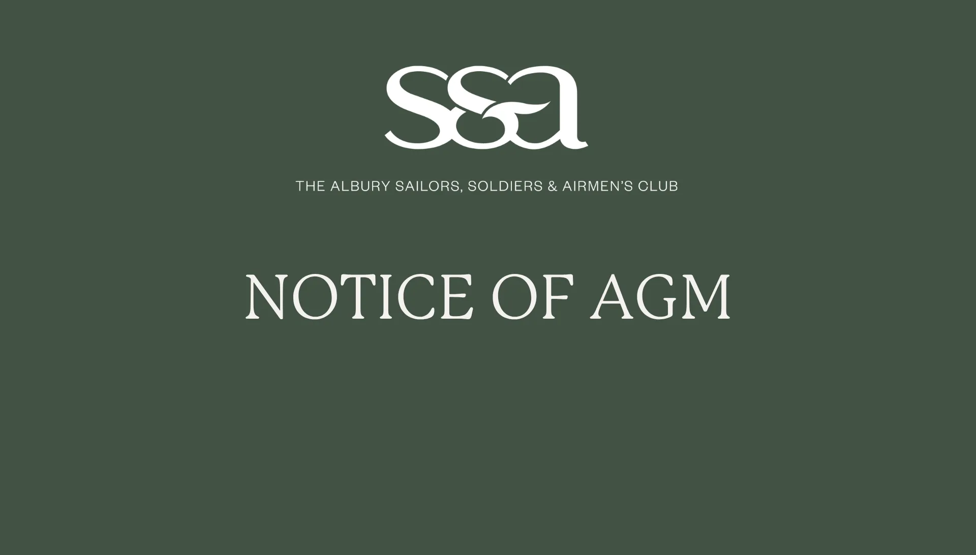 SS&A Annual General Meeting 2026